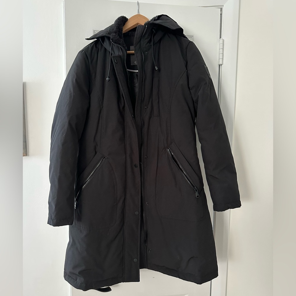 Vince Camuto Long Black Puffer Coat